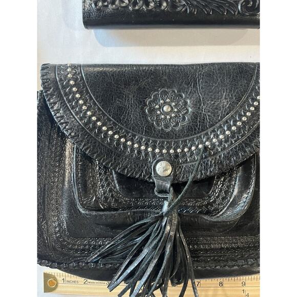 PATRICIA NASH Beaumont Leather Crossbody Beaumont Flap + Cauchy Wallet Black - Picture 2 of 16